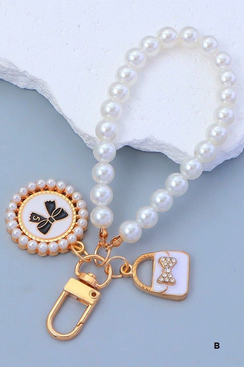 Pearl Luxe Charm Loop Keychain