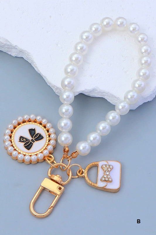 Pearl Luxe Charm Loop Keychain
