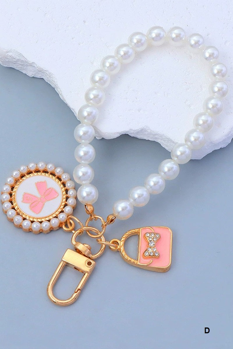 Pearl Luxe Charm Loop Keychain