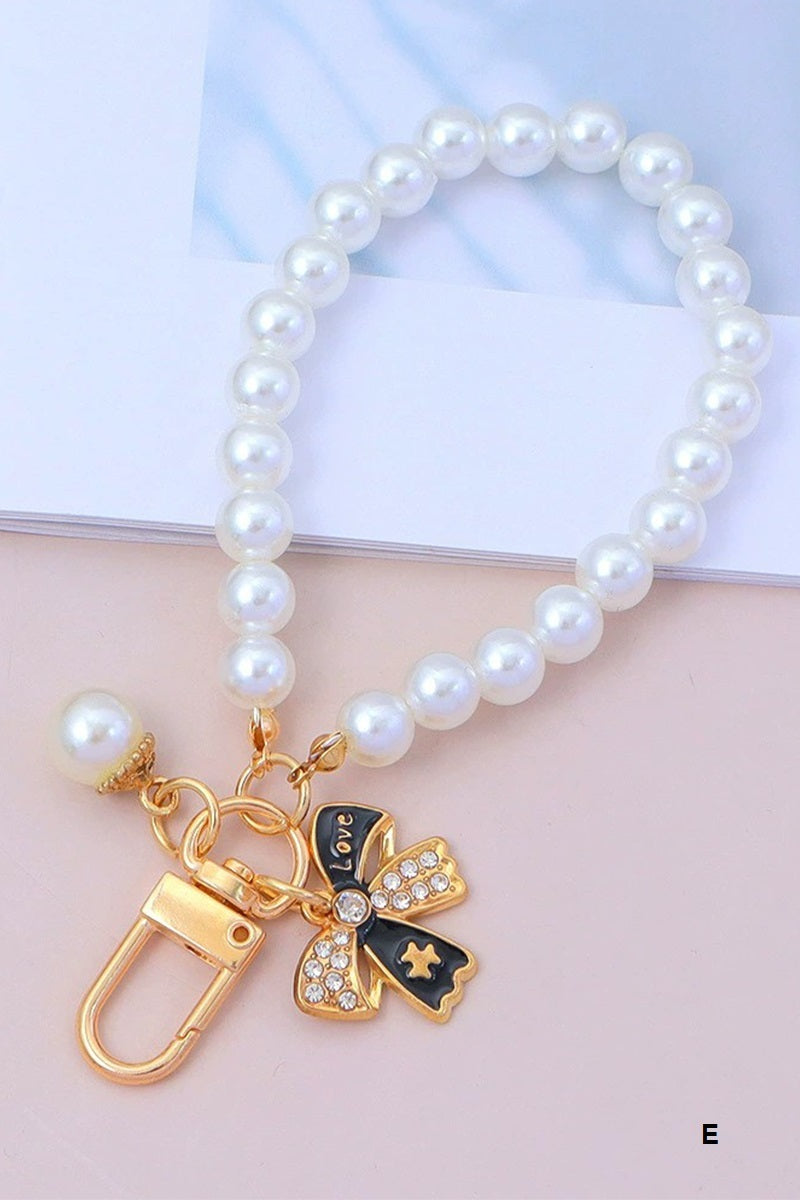 Pearl Luxe Charm Loop Keychain