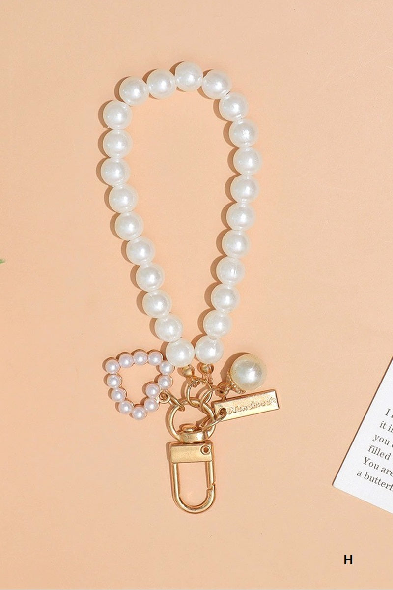 Pearl Luxe Charm Loop Keychain