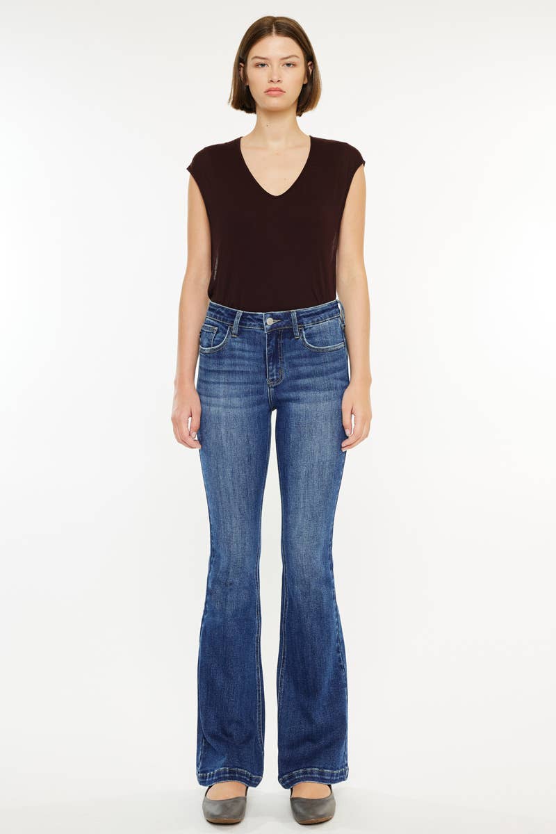 The Main Street Mid Rise Flare Jeans - Kancan Jean