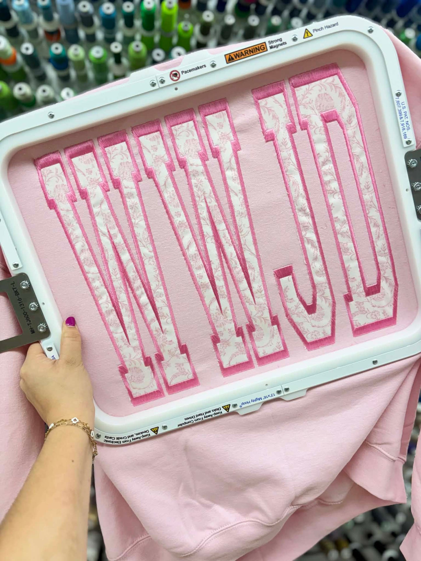 Huge WWJD Fabric Applique Embroidery