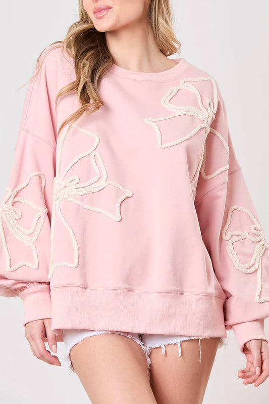 Pink Coquette Embroiderd Sweater