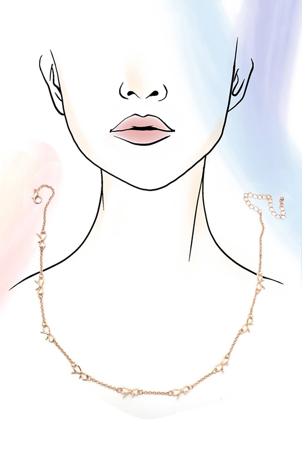 CUTOUT BOW STATION NECKLACE