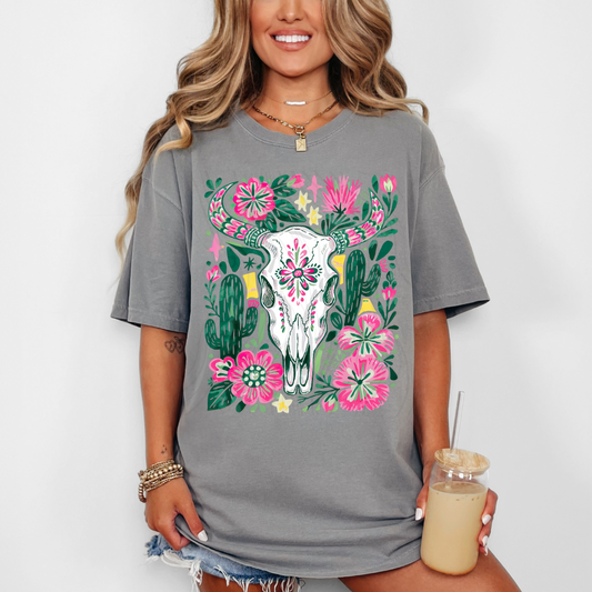 Boho Floral Skull