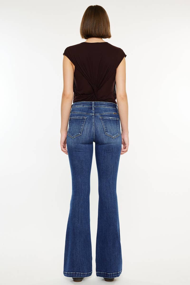 The Main Street Mid Rise Flare Jeans - Kancan Jean