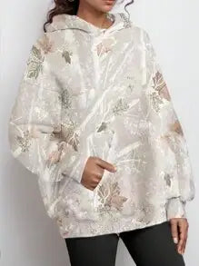 Trendy Viral Forest Camo Print Oversized Hoodie