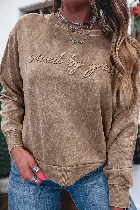 Saved by Grace Mineral Wash Sweatshirt