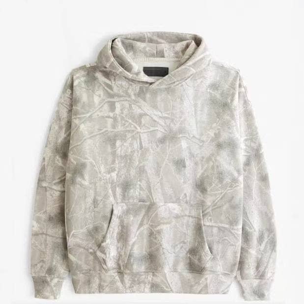 Trendy Viral Forest Camo Print Oversized Hoodie
