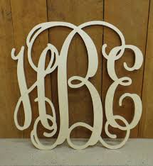Unfinished Wooden 3 - Letter Vine Monogram