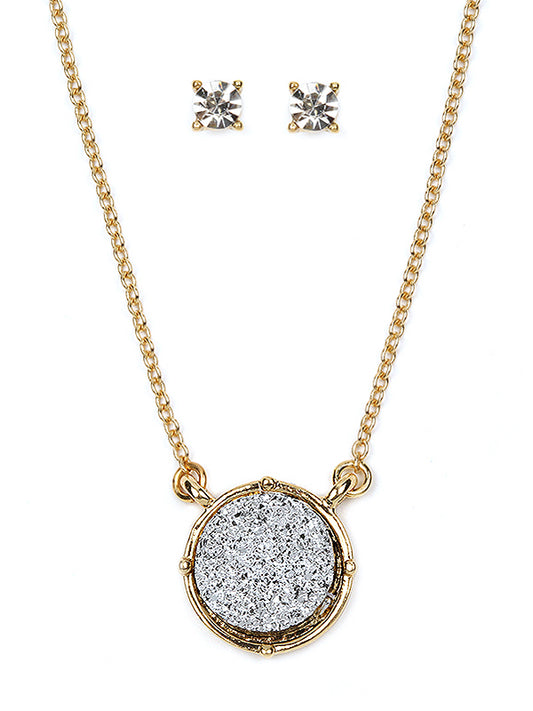 Druzy Necklace and Earring Set