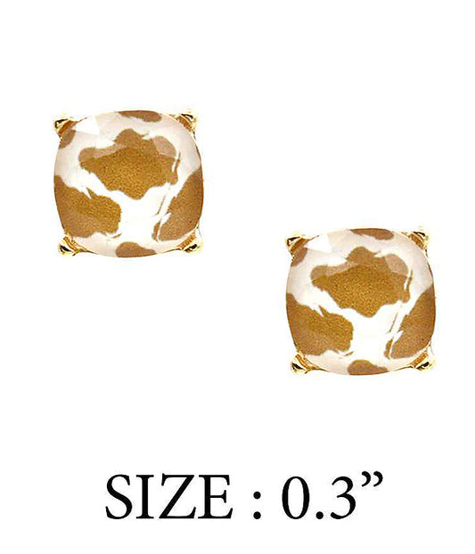 Small Tan Cowhide Studs