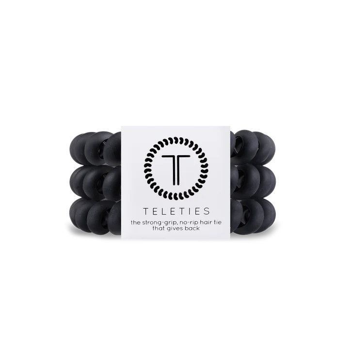 Black Matte Hair Ties - Teleties