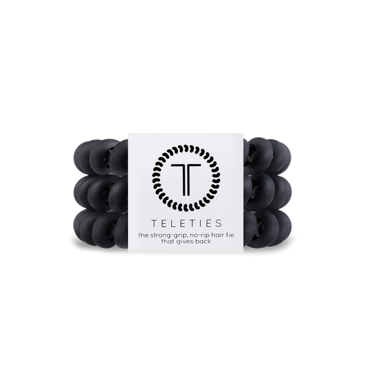 Black Matte Hair Ties - Teleties