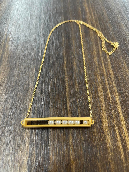 Gold Chain Pearl Slide Pendant
