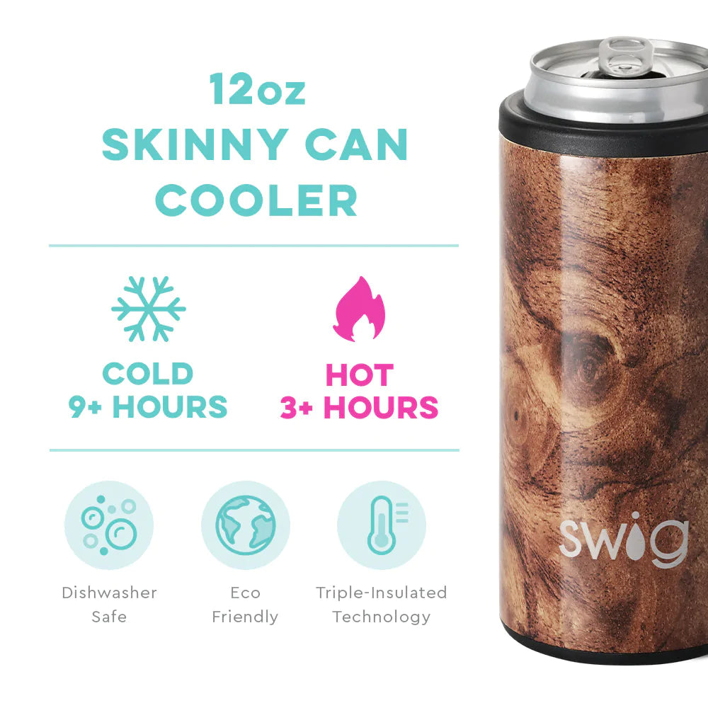 Black Walnut Skinny Can Cooler (12oz) - Swig